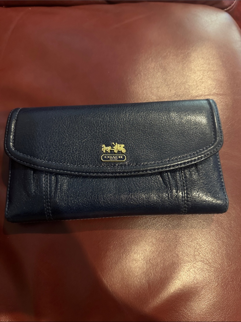 Vintage Coach Navy Leather Wallet